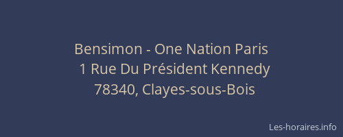 Bensimon - One Nation Paris
