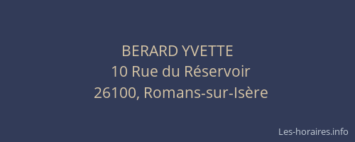 BERARD YVETTE
