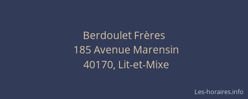 Berdoulet Fr&egrave;res