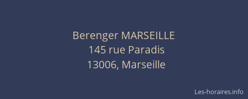 Berenger MARSEILLE