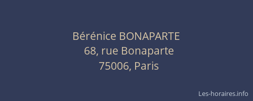 Bérénice BONAPARTE