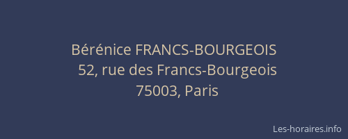 Bérénice FRANCS-BOURGEOIS