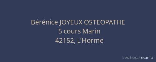 Bérénice JOYEUX OSTEOPATHE