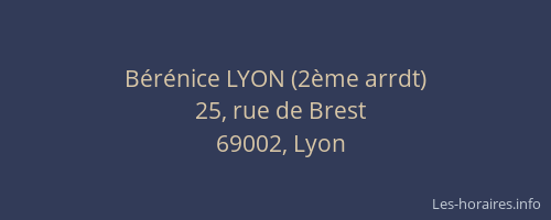 Bérénice LYON (2ème arrdt)