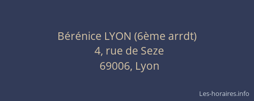 Bérénice LYON (6ème arrdt)