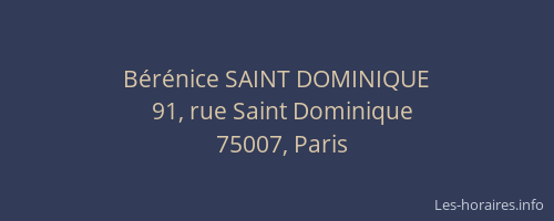 Bérénice SAINT DOMINIQUE