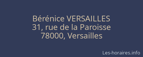 Bérénice VERSAILLES