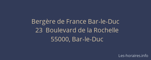 Bergère de France Bar-le-Duc