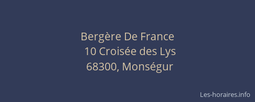 Berg&egrave;re De France