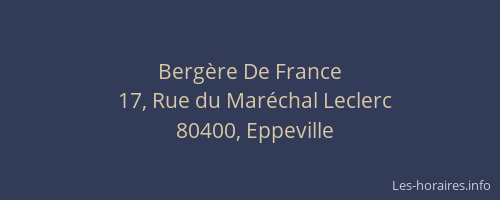 Berg&egrave;re De France