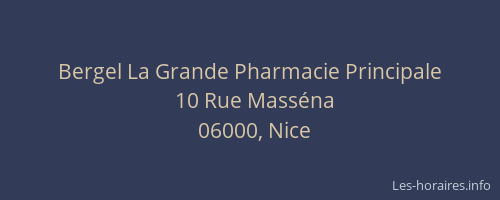 Bergel La Grande Pharmacie Principale