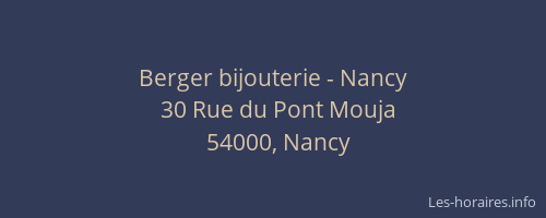 Berger bijouterie - Nancy