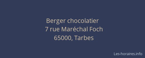 Berger chocolatier