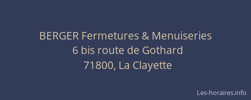 BERGER Fermetures & Menuiseries