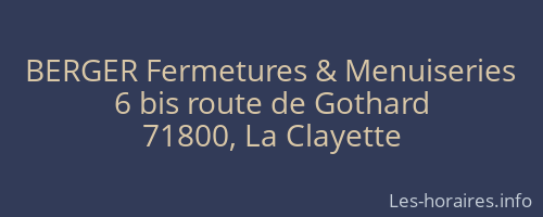 BERGER Fermetures & Menuiseries