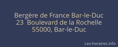 Bergère de France Bar-le-Duc