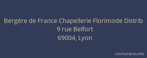 Bergère de France Chapellerie Florimode Distrib