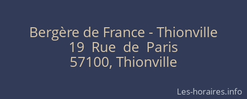 Bergère de France - Thionville