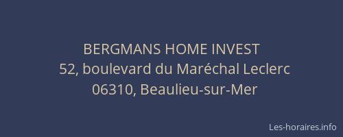 BERGMANS HOME INVEST