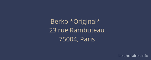 Berko *Original*