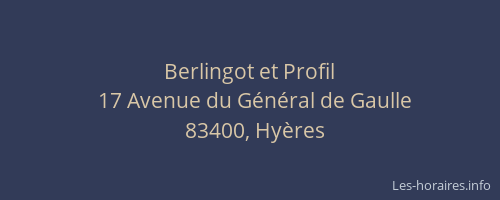 Berlingot et Profil