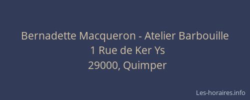 Bernadette Macqueron - Atelier Barbouille