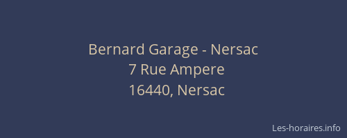 Bernard Garage - Nersac