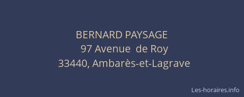 BERNARD PAYSAGE