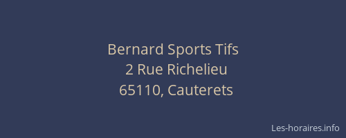 Bernard Sports Tifs