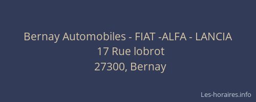 Bernay Automobiles - FIAT -ALFA - LANCIA