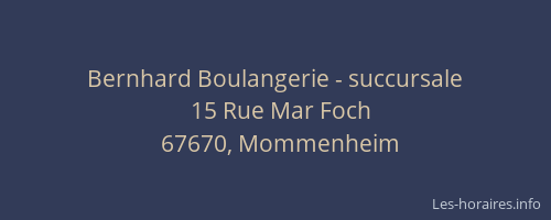 Bernhard Boulangerie - succursale
