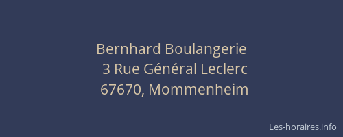 Bernhard Boulangerie