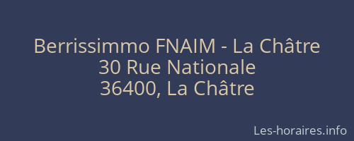 Berrissimmo FNAIM - La Châtre