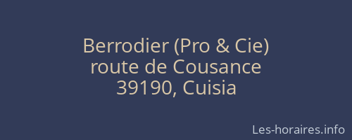Berrodier (Pro & Cie)