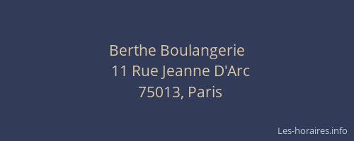 Berthe Boulangerie