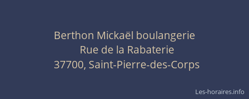 Berthon Mickaël boulangerie