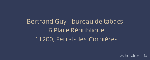 Bertrand Guy - bureau de tabacs