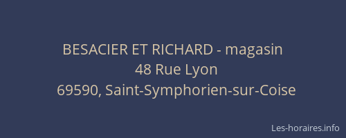 BESACIER ET RICHARD - magasin