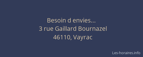 Besoin d envies...