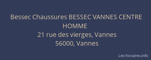 Bessec Chaussures BESSEC VANNES CENTRE HOMME