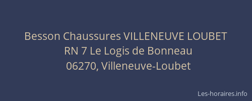 Besson Chaussures VILLENEUVE LOUBET