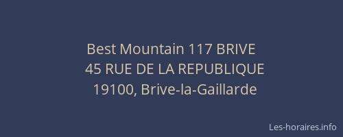 Best Mountain 117 BRIVE