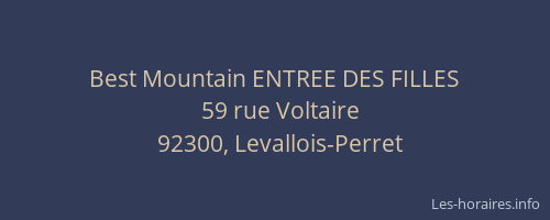 Best Mountain ENTREE DES FILLES