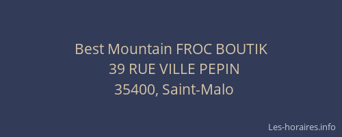 Best Mountain FROC BOUTIK