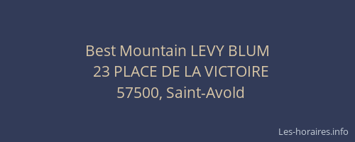 Best Mountain LEVY BLUM