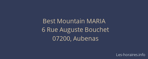 Best Mountain MARIA