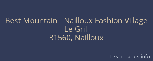 Best Mountain - Nailloux Fashion Village