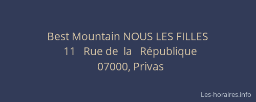 Best Mountain NOUS LES FILLES