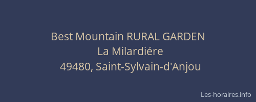 Best Mountain RURAL GARDEN