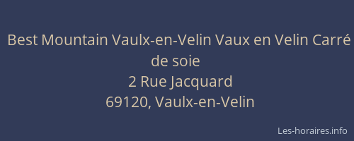 Best Mountain Vaulx-en-Velin Vaux en Velin Carré de soie